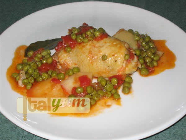 Chicken with peas (Pollo con i piselli) | Meat Recipes