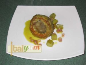 Artichokes with pancetta (Carciofi con pancetta) | Vegetable recipes